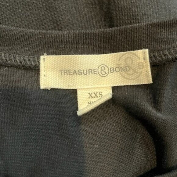 Treasure & Bond Black Mini Tank Dress with Tulip Hem and Ruched Side NWOT XXS - Picture 6 of 7